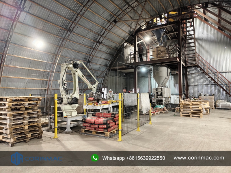 CORINMAC Dry Mortar Valve Bag Packing and Palletizing Line has Been Successfully Put Into Operation in Russia